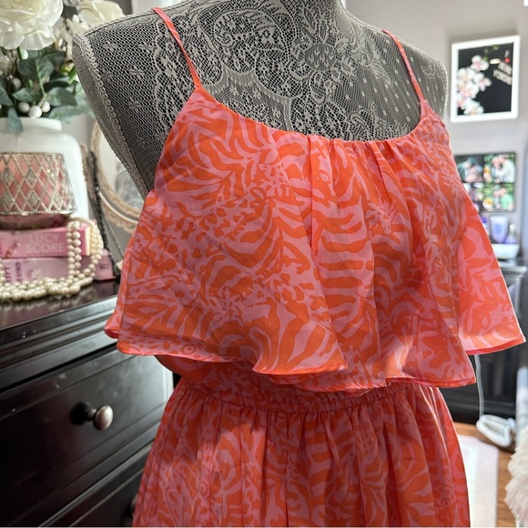 Lilly Pulitzer x Target Jungle Orange Strapless Ruffle Dress Size S NWT - Picture 5 of 15